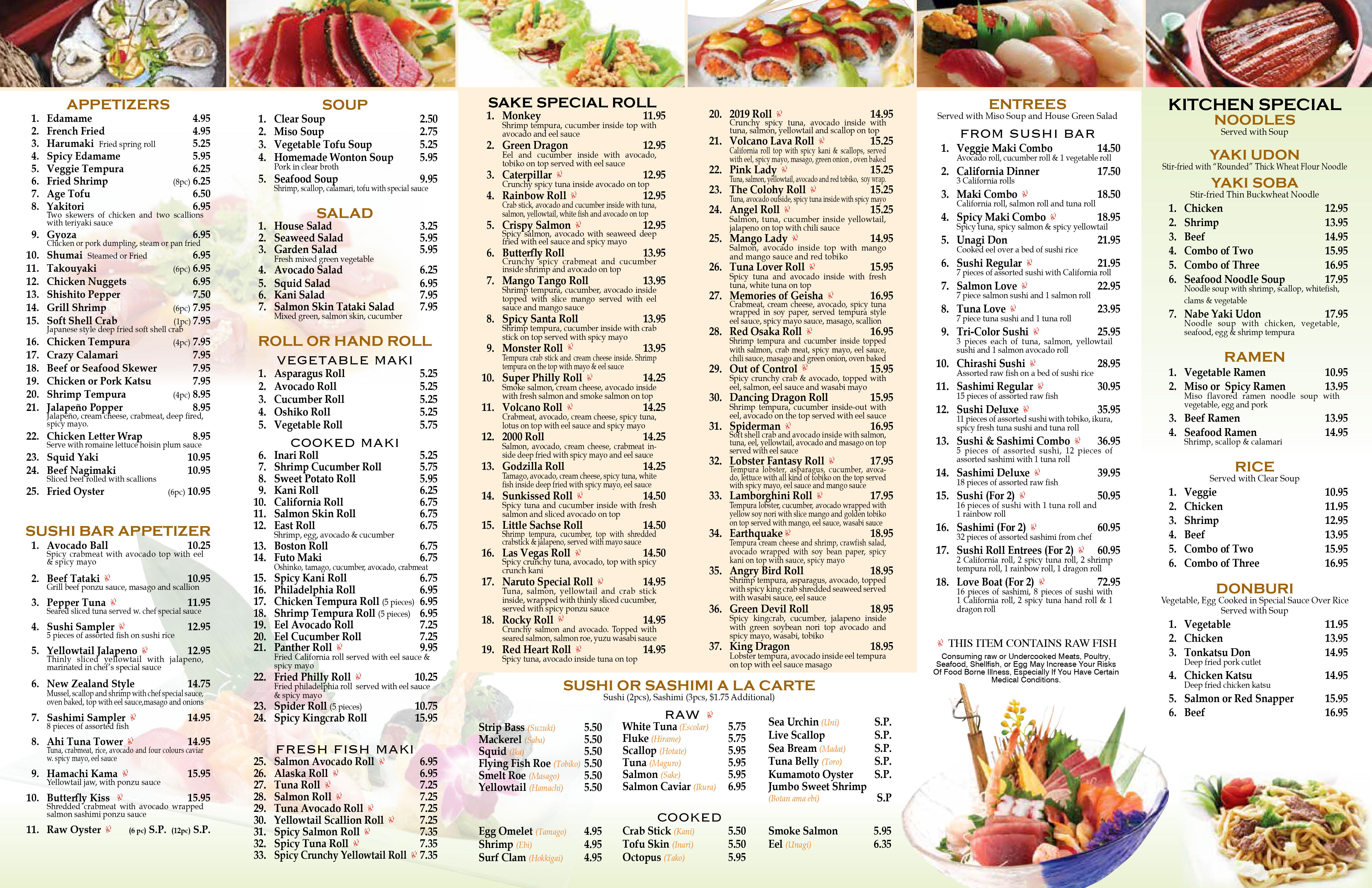 Sushi & Sake Menu - Legal Sea Foods